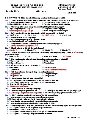 Kiểm tra 45 phút học kỳ 2 môn Công nghệ 11 (Mã đề 357) - Trường THPT Trần Quang Diệu